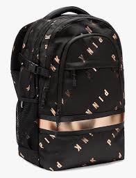 Black And Rose Gold Nike Backpack Victorias Secret Pink Collegiate Backpack Pure Black Rose Gold Brand New Victoria Secret Pink Collegiate Pink Backpack Pink Backpack Victoria Secret