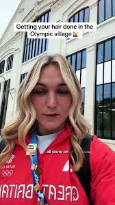 Getting your hair done in the Olympic Village 💇🏼‍♀️ Feeling pretty ahead  of our shirt presentation we had just before our tournament #olympics  #paris2024 #athlete #teamgb #olympicvillage #hairstyle