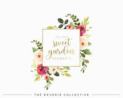 Premade Logo Design Logo Branding Watercolor Rose Logo Garden Logo Floral Logo Bouquet Logo Farmhouse Logo F Floral Logo Premade Logo Design Logo Garden