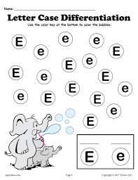 Letter E Do A Dot Printables For Letter Case Differentiation Practice Letter E Worksheets Letter E Activities Letter E