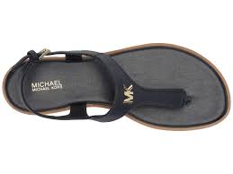 Michael Michael Kors Michael Brady Saffiano Leather Thong Sandals In Navy Blue Lyst