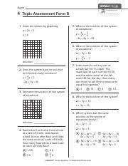 Can you find your fundamental truth using slader as a algebra 2 common core solutions manual? Topic 4 Unit Assessment Form B Name Algebra 1 Savvasrealize Com 4 Topic Assessment Form B 1 Solve The System By Graphing Y 2x 2 5 What Is The Course Hero