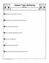 Debate Worksheets