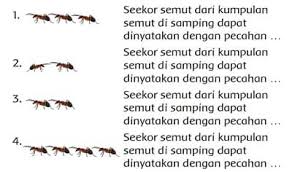 Pada saat itu seekor semut lewat, membawa dengan susah payah butir jagung yang dia bawa ke sarangnya. Seekor Semut Dari Kumpulan Semut Di Samping Dapat Dinyatakan Dengan Pecahan