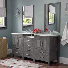 4.4 out of 5 stars 66. Brayden Studio Stanardsville 66 Double Bathroom Vanity Set With Ceramic Top And Mirror Reviews Wayfair
