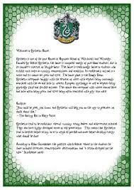 This Is A Welcome Letter That Goes Into The Welcome To Your House Pack Slytherin House Hogwarts School Welcome Letters