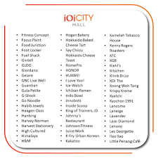 Ioi city, a mixed used developments through its retails and commercial components. Ioi City Mall Here Is The List Of Our Outlets Which Are Facebook