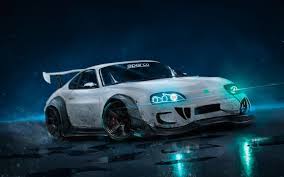 Artwork Toyota Supra Neon Lights Wallpaper Toyota Supra Concept Car Design Supra