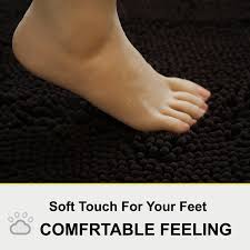 Amazon.com: Bathroom Rugs Chenille 3-Piece Extra Soft and Absorbent Shag  Bathroom Rugs, Machine Wash Mat, Strong PVC Non-Slip Underside, Plush  Carpet Mats (Coffee) : Home & Kitchen