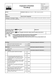 Below is a free printable home inspection checklist that you can carry on a clipboard during inspections. Inspection Checklist Pre Wrap