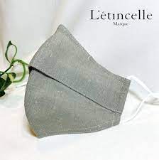 ビンテージ調ダンガリー3dシングル プリーツマスク カーキ l etincelle boutique mascara croche mascara de protecao