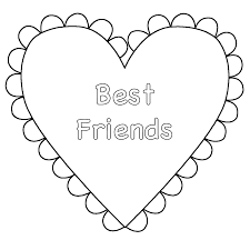 Best Friends Heart Coloring Page Heart Coloring Pages Valentine Coloring Pages Free Printable Coloring Pages