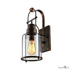 Rustic Country Style Jar Wall Light In Clear Glass Shade For Outdoor Warehouse Barn Beautifulhalo Com