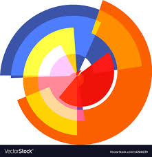 Isolated Abstract Colorful Pie Chart Logo Round