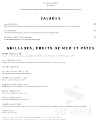 Restaurant Au Vieux Duluth Menu In Levis Quebec Canada