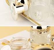 conjunto de frascos de vidro cosméticos