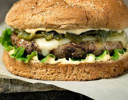 Roasted Poblano Burger With Pepper Jack Cheese Check Out This Recipe And More Texas Favorites At The New Bee In 2020 Stuffed Peppers Grilled Dinner Pepper Jack Cheese