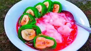 Resep kulit pisang ijo biasanya pakai tepung beras dan tepung tapioka mau buat kulitnya lebih gurih jadi aku tambahi tepung kelapa tepung kelapanya aku buat sendiri resep tepung kelapa dan saus caramelnya menyusul. Es Pisang Ijo Asli Makasar Yang Bikin Seger Portalmadura Com