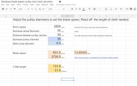 Bandsaw Build Pulley Sizes