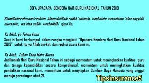 Kami sedar ya allah tanpa bantuan dan hidayahmu segala nikmat yang kami kecapi selama ini tiak akan wujud. Naskah Doa Upacara Peringatan Hari Guru Nasional 2019 Tipsinsurance5