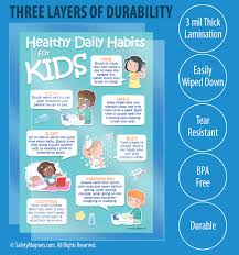 Routines help you stick with any new habit, including a new way of eating. Buy Kids 7 Healthy Daily Habits Poster Personal Hygiene For Kids Pediatric Health Poster For School Nurse Office Decorations Laminated 12 X 18 Inches Online In Turkey B07rsstfm7