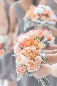 Dusty Orange And Grey Wedding Bouquet Hochzeit In Koralle Brautjungfer Bouquet Hochzeitsblumen
