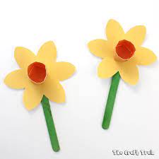 Printable Paper Daffodil Craft The Craft Train Daffodil Craft Paper Flowers Paper Flower Crafts