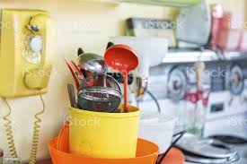 1950s style kitchen wall phone and