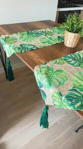 Buy indian table runner and get the best deals at the lowest prices on ebay! Monstera Table Runner Tassel Green Bohemian Table Runner Etsy