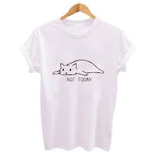 Cute Cat Print Women T Shirt Casual Womens Tshirts Casual T Shirts For Women Hipster Women