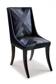 Chevron Dining Chair Black Vinyl Dining Chair Upholstered With Chevron Detail Dining Chairs Fabric Dining Chairs Luxury Chairs