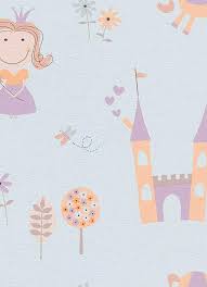 Designed by lotus blue design. Wallpaper Kids Princess Girl White Purple Lotta 7347 09