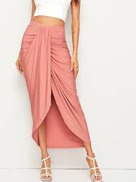 High Waist Draped Skirt Draped Skirt Long Skirts For Women Bottom Clothes
