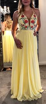 Fresh white long prom dresses glittering with sequins and magnificent beading. Yellow Floral Prom Dress Off 71 Felasa Eu