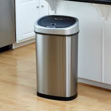 It is easy to clean. Nine Stars 13 2 Gal 50l Motion Sensor Oval Trash Can Fingerprint Resistant Stainless Steel Walmart Com Kitchen Trash Cans Trash Can Kitchen Trash Can