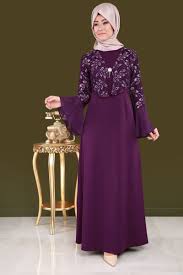 Sonbahar Kis Yaprak Dantelli Abiye Mor Urun Kodu Msw9223 119 90 Tl Islami Moda Uzun Elbise The Dress