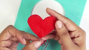 These cute pop up greeting cards are super easy to make with the apg die of the month from spellbinders. Felt Heart Greeting Card Easy Stitch Diy Ideas By Handiworks Handiworks