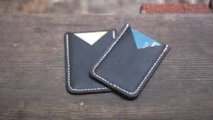 How to make a pocket business card holder. Making A Leather Card Holder Free Pdf Template Makesupply Diy Leather Card Holder Card Holder Leather Leather Card Holder Pattern