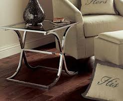 End tables are the traditional solution but with so many fresh d‚cor options you'll want to rethink your interior space. Glass Side Tables For Living Room With Chrome Table Leg Decolover Net Living Room Table Furniture Decor