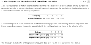After studying this chapter you should • be able to calculate expected frequencies for a variety of. Solved 3 The Chi Square Test For Goodness Of Fit Reachin Chegg Com