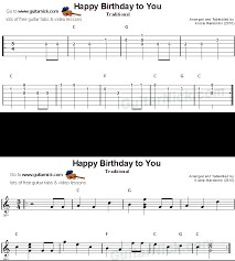 Once you have the melody and the chords down, you'll be ready for the solo arrangement aka chord thank you for your purchases. Happy Birthday To You Easy Guitar Tab Guitarnick Com