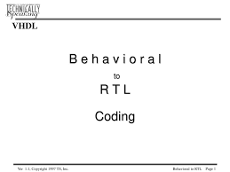 Visual studio 2019 driver type: B E H A V I O R A L To R T L Coding Ppt Download