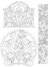Blumenmotive Im Art Nouvou Stil Jugendstil Muster Jugendstil Ornamente Jugendstil
