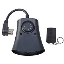 Woods 8 3 Amp 24 Hour Outdoor Wireless Remote Photocell 3 Outlet Control Timer Black 59746wd The Home Depot Remote Control Light Timer Outdoor Lighting