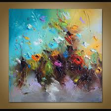 Abstract Colorful Flowers Painting Original Art Canvas Etsy Modern Art Paintings Abstract Abstract Art Painting Modern Art Paintings