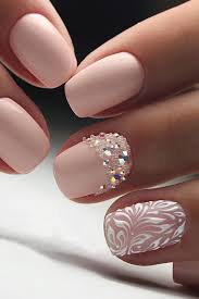 30 Perfect Pink And White Nails For Brides Wedding Forward Bride Nails Bridal Nail Art Elegant Nail Designs