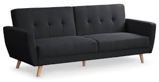 Canape Convertible Scandinave Tissu Noir Fresha Lestendances Fr Canape Convertible Canape Convertible Scandinave Canape Confortable