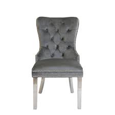 Choose from a huge range of colours, materials and styles. Metropole Quilted Back Dining Chair In Grey Velvet With Rectangular Hook Handle Dining Chairs Fishpools