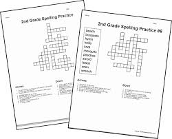 First grade crossword worksheets and printables. Free 2nd Grade Spelling Word Crossword Puzzles