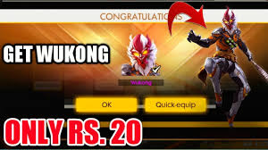 How to get free wukong character in free fire. How To Buy Wukong Character In Free Fire Unlock Wukong In 20 Rupees Youtube